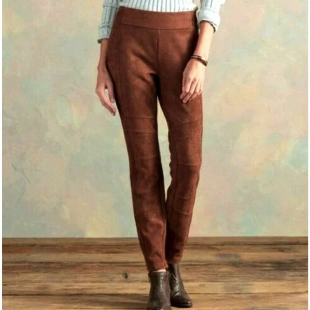 Sundance Luxe Dreams Leggings Faux SuedeAmber Brown Pants Women's‎ Size 14